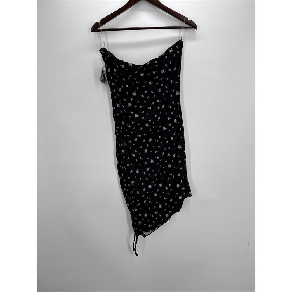 No Boundaries Floral Midi Dress Black Spaghetti Strap Summer Y2K Sz L EUC